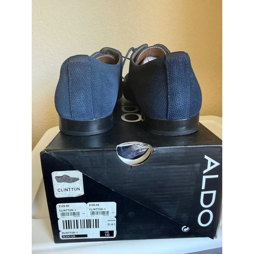 Aldo Clinttun Navy Blue Textured Oxford Dress Shoes Mens 10